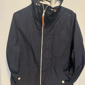 J. Crew Dark Blue Hooded Windbreaker